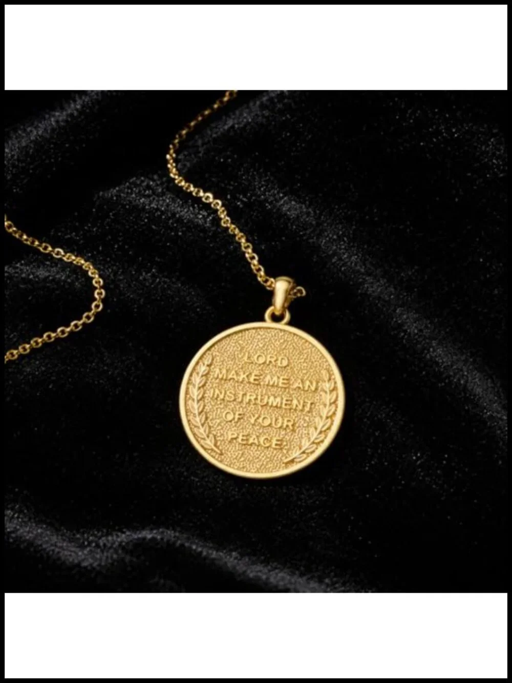 14K Gold Plated St Francis Medal Necklace Catholic Pendant for Men Women